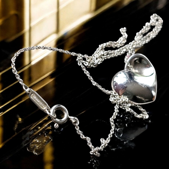 Tiffany & Co. Silver Folded Heart Necklace - Picture 3 of 7